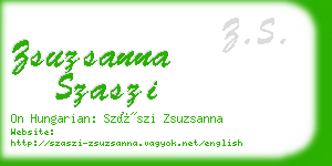 zsuzsanna szaszi business card